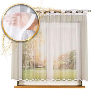 Firanka żakardowa gotowa na szelkach ELZA 250x160 biała