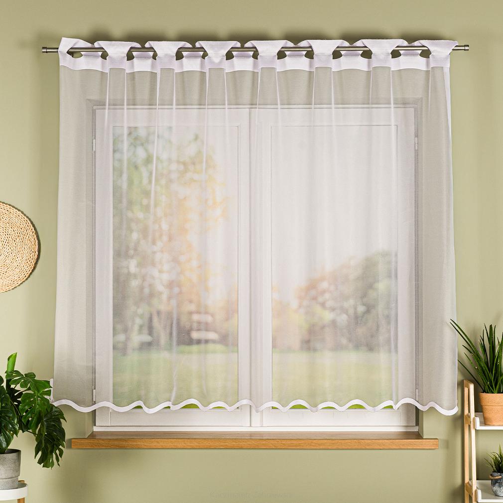 Firanka żakardowa gotowa na szelkach ELZA 250x160 biała