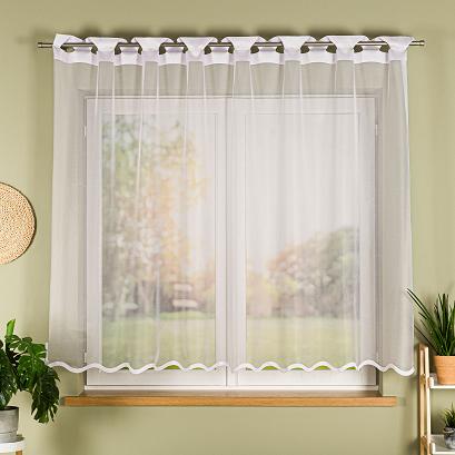 Firanka żakardowa gotowa na szelkach ELZA 250x160 biała