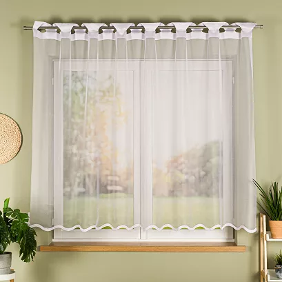 Firanka żakardowa gotowa na szelkach ELZA 250x160 biała