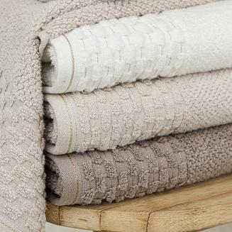 Ręcznik bawełniany NEPTUN 70x140 ciepły brąz ze złotą nitką