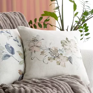 Poszewka dekoracyjna LEN 45x45 Eurofirany naturalna o strukturze lnu z lamówką