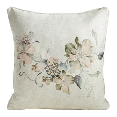 Poszewka dekoracyjna LEN 45x45 Eurofirany naturalna o strukturze lnu z lamówką