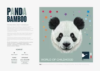Bambusowy komplet dziecięcy 90x120 / 40x60 PANDA biały
