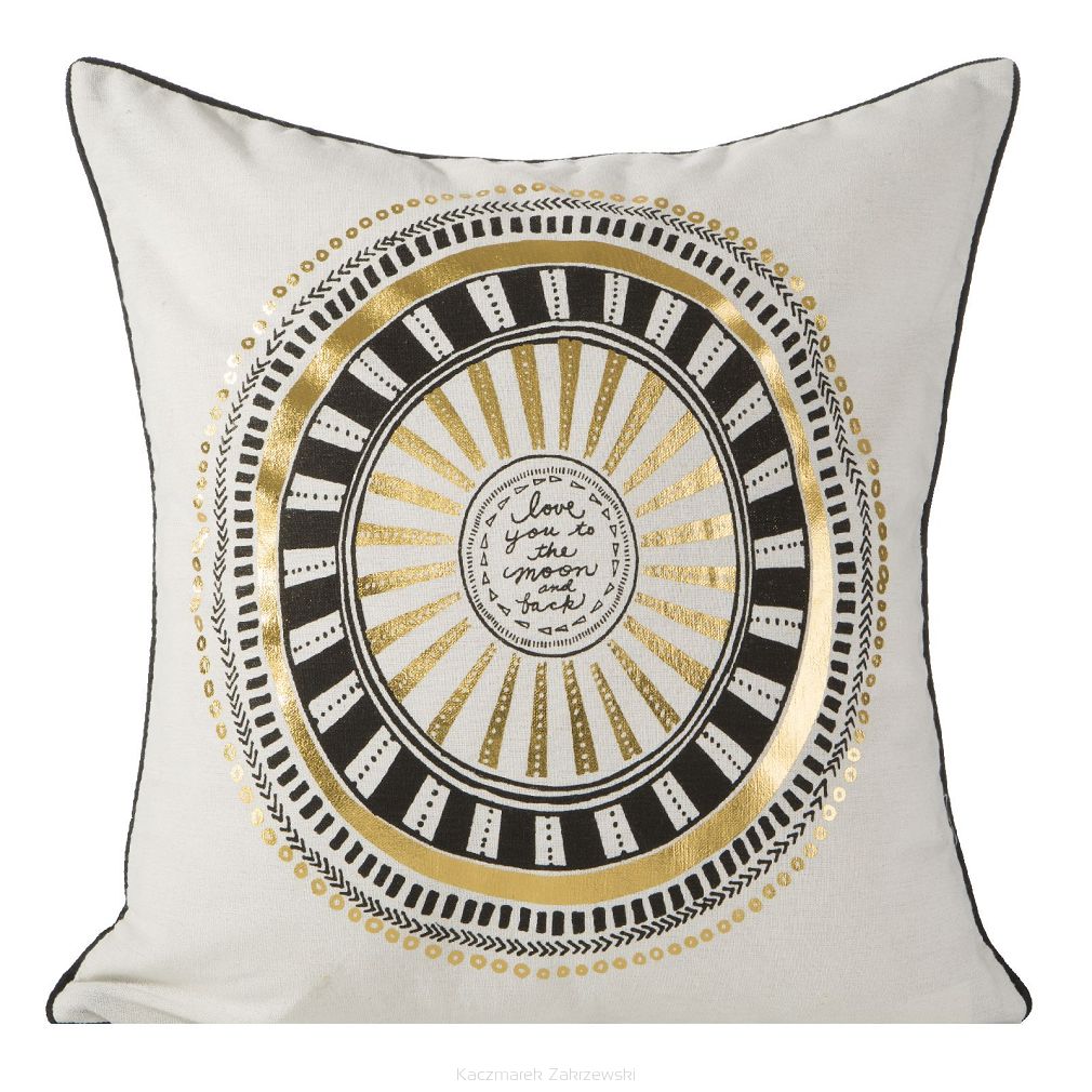 Poszewka dekoracyjna SELENA 40x40x8 Eurofirany czarny/biały/złoty