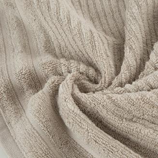 Ręcznik bawełniany SAMMY 70x140 Eurofirany beżowy wytłaczane pasy