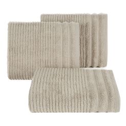 Ręcznik bawełniany SAMMY 70x140 Eurofirany beżowy wytłaczane pasy