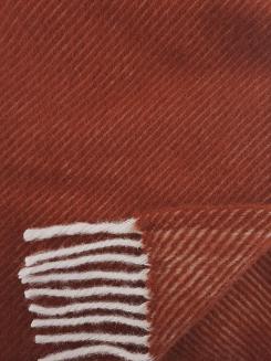 Koc z wełny nowozelandzkiej MAGDA 150x200 diagonalny terakota