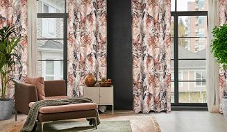 Zasłona gotowa na przelotkach ADELINE 140x250 Eurofirany biały/rudy