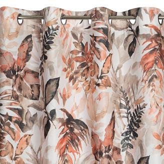 Zasłona gotowa na przelotkach ADELINE 140x250 Eurofirany biały/rudy