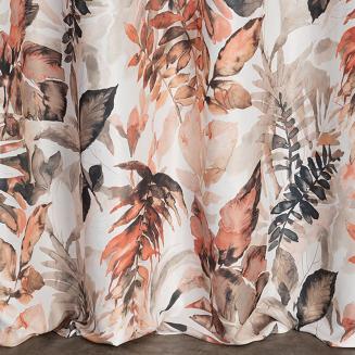 Zasłona gotowa na przelotkach ADELINE 140x250 Eurofirany biały/rudy