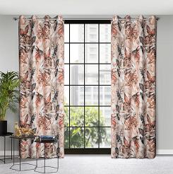 Zasłona gotowa na przelotkach ADELINE 140x250 Eurofirany biały/rudy