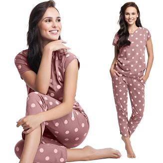 Piżama damska LUNA kod 496 cappuccino