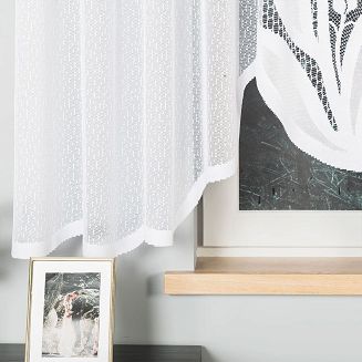 Firanka żakardowa gotowa na żabki MELANIA 400x160 biała