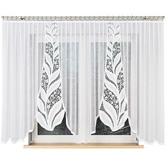 Firanka żakardowa gotowa na żabki MELANIA 400x160 biała