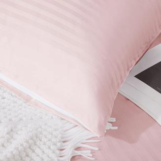 Komplet pościeli adamaszek satyna bawełniana 160x200 pudrowa