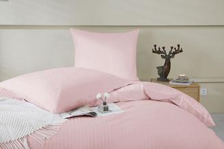 Komplet pościeli adamaszek satyna bawełniana 160x200 pudrowa