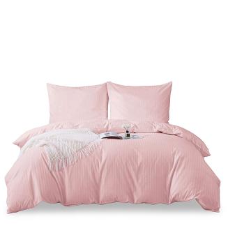 Komplet pościeli adamaszek satyna bawełniana 160x200 pudrowa