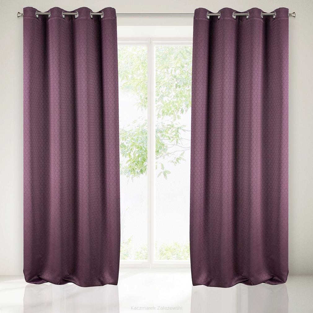 Zasłona gotowa na przelotkach RIVET 140x250 Eurofirany fioletowy