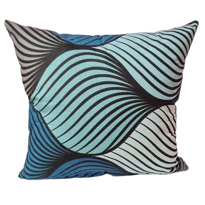 Poszewka bawełniana 40x40 szara turkusowa stalowa warkocze