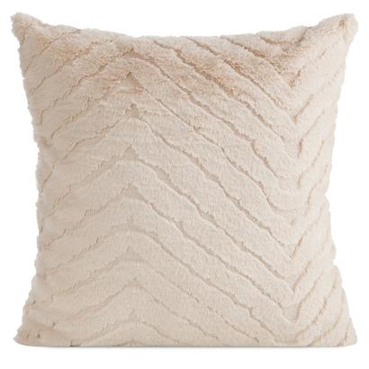 Poszewka dekoracyjna KATE 45x45 Eurofirany beżowa futrzana puszysta z efektem 3D