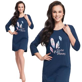 Koszula damska LUNA kod 12 oversize granatowa