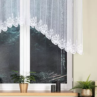Firanka żakardowa gotowa na żabki ŻANETA 400x105 biała