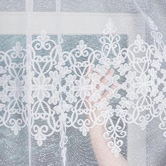 Firanka żakardowa gotowa na żabki ŻANETA 400x105 biała