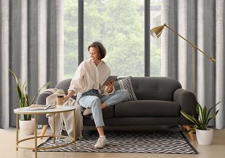 Zasłona gotowa na przelotkach BETHY 135x250 Eurofirany srebrny