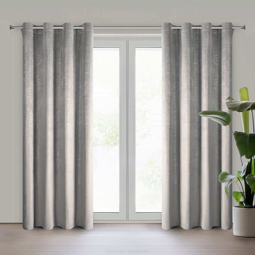 Zasłona gotowa na przelotkach BETHY 135x250 Eurofirany srebrny