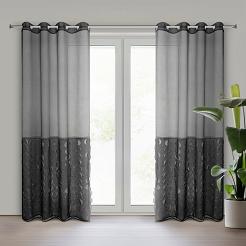 Firana gotowa na przelotkach DEBORA 140x250 Eurofirany czarny