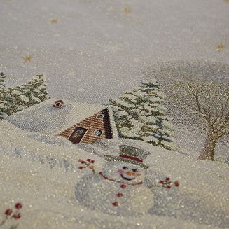 Obrus świąteczny gobelinowy 140x180 Eurofirany popielaty