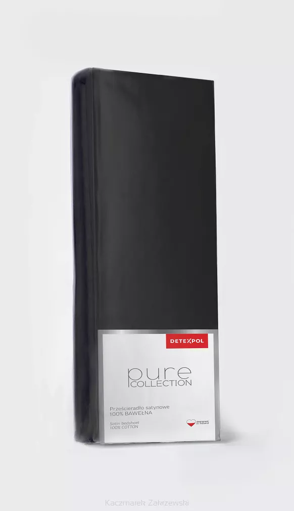 Prześcieradło Satyna Pure Czarne 140X200 Zg