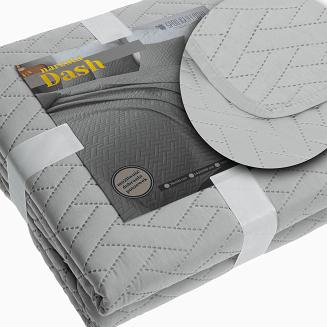 Narzuta dekoracyjna DASH 240x260 pikowana szara
