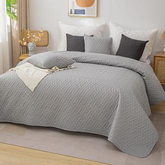 Narzuta dekoracyjna DASH 240x260 pikowana szara