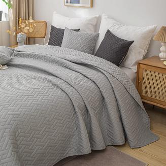 Narzuta dekoracyjna DASH 240x260 pikowana szara