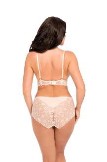 Figi damskie z wysokim stanem i koronką kod 190/1 beżowe