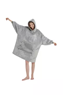 Kocobluza z kapturem Sherpa HOODIE szara
