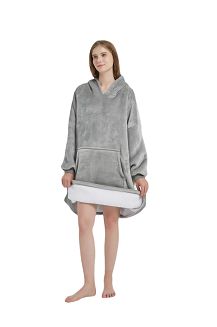 Kocobluza z kapturem Sherpa HOODIE szara