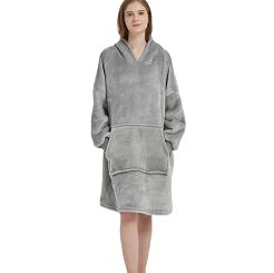 Kocobluza z kapturem Sherpa HOODIE szara