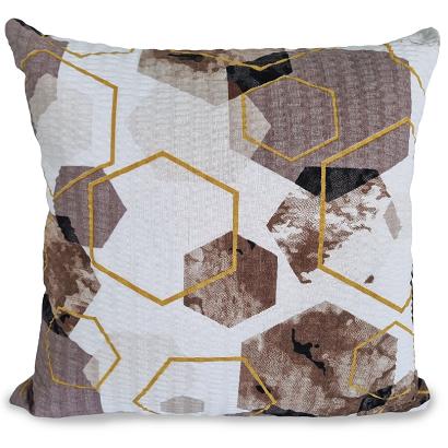 Poszewka z kory 40x40 beżowa brązowa biała geometria