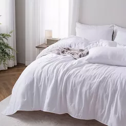 Narzuta dekoracyjna fakturowana Dotta 140x200 biała z haftem kropek