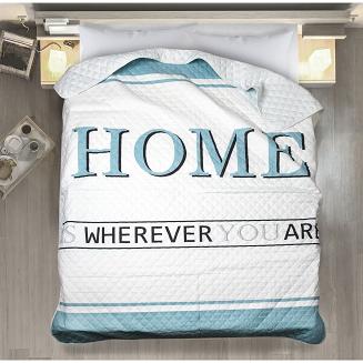 Narzuta dekoracyjna DENNI 170x210 biały/turkusowy/czarny