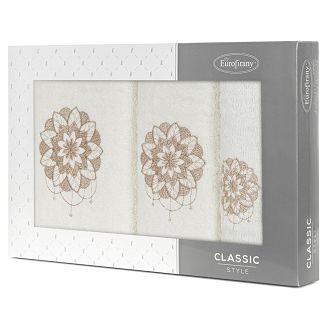 Komplet ręczników 3 cz. LOTUS 30x50 Eurofirany kremowy