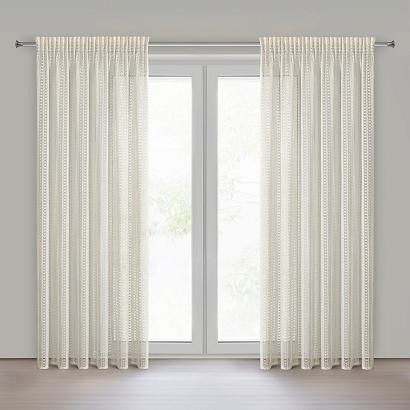 Zasłona gotowa na taśmie BONITA 140x270 Eurofirany naturalna ażurowa struktura a'la siatka