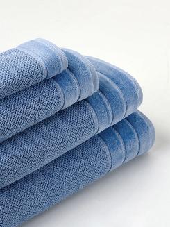 Ręcznik bawełniany o ryżowej strukturze Loren 30x30 niebieski