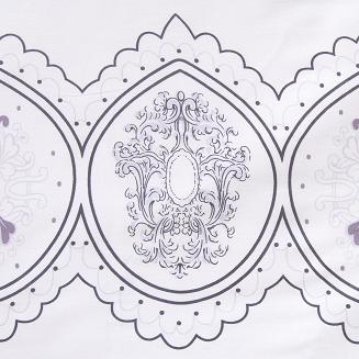 Pościel satyna bawełniana SATYNLOVE 160x200 biała granatowa pasy ornamenty