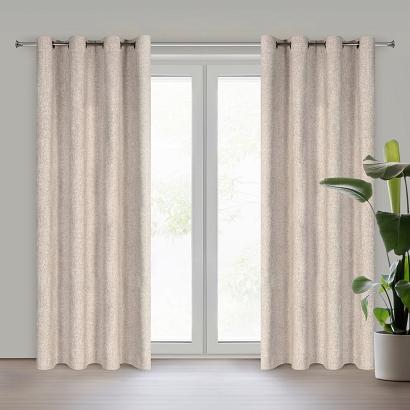 Zasłona gotowa na przelotkach ADELINA 140x250 Eurofirany beżowa melanż w stylu eko