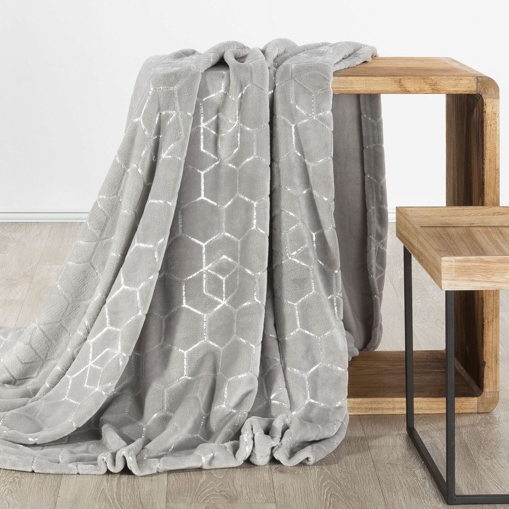 Koc narzuta VANESA 70x160 Design91 popielaty/srebrny