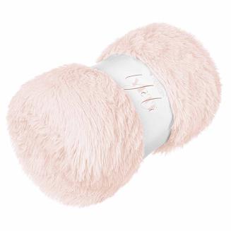 Koc narzuta na łóżko YETI 200x220 włochacz o strukturze futra jasnopudrowy